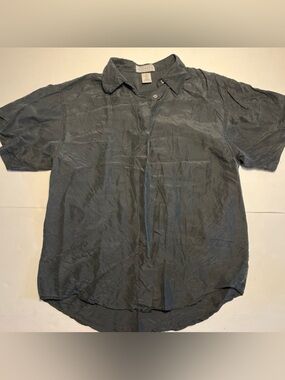EXPRESS Compagnie Internationale Women’s 100% Silk Top S Vintage Blouse Black